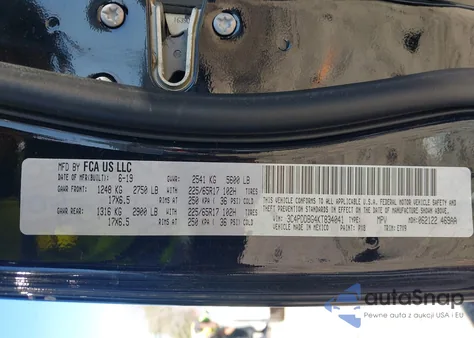 2019 Dodge Journey Se Awd from USA, damaged, VIN 3C4PDDBG4KT834041